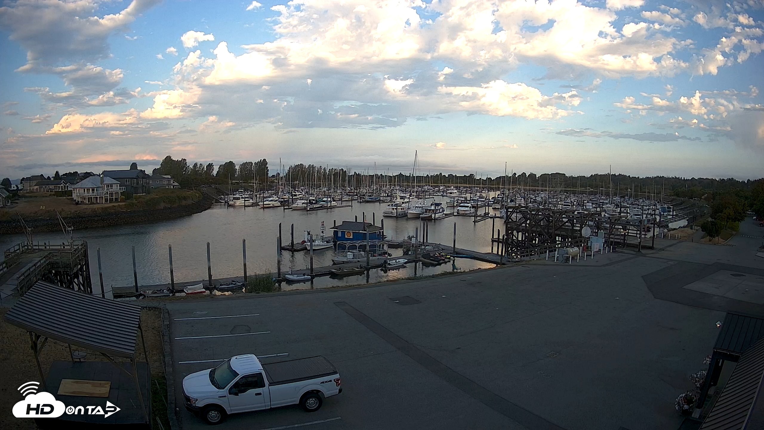 Snapshot of Point Roberts Marina NW Live Webcam taken Aug 22, 2026, 6:58am PDT