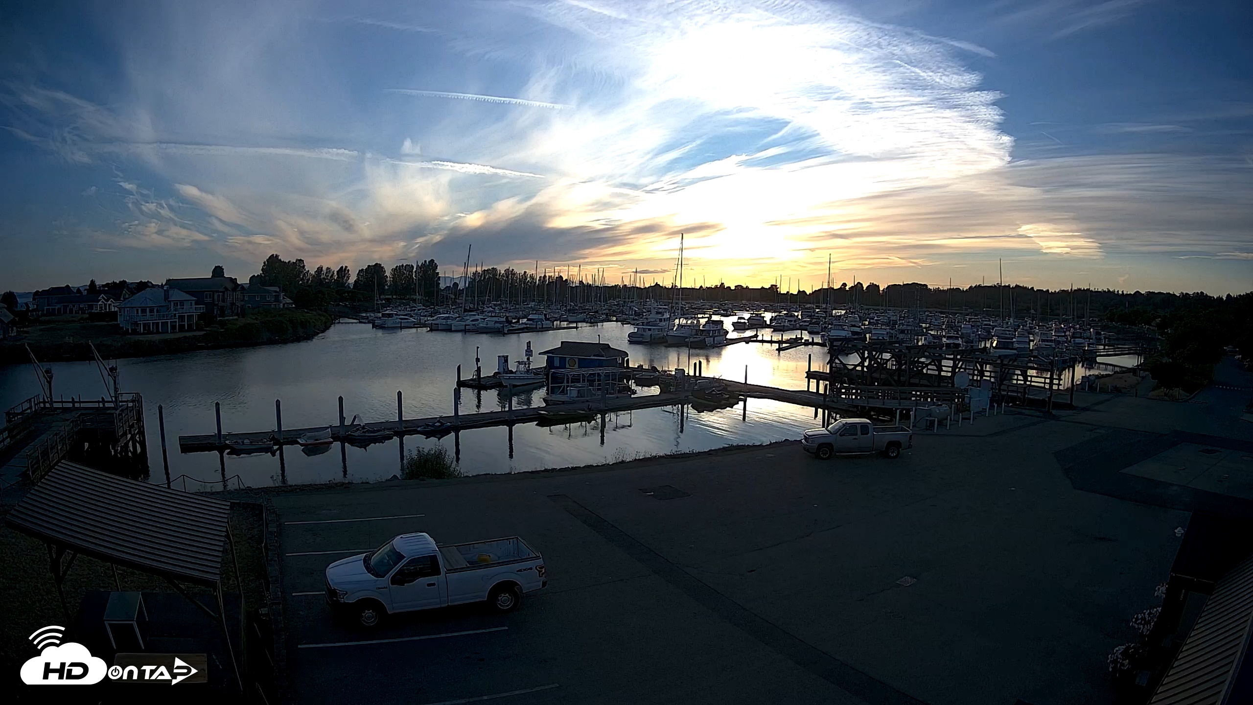 Snapshot of Point Roberts Marina NW Live Webcam taken Aug 10, 2026, 7:57pm PDT
