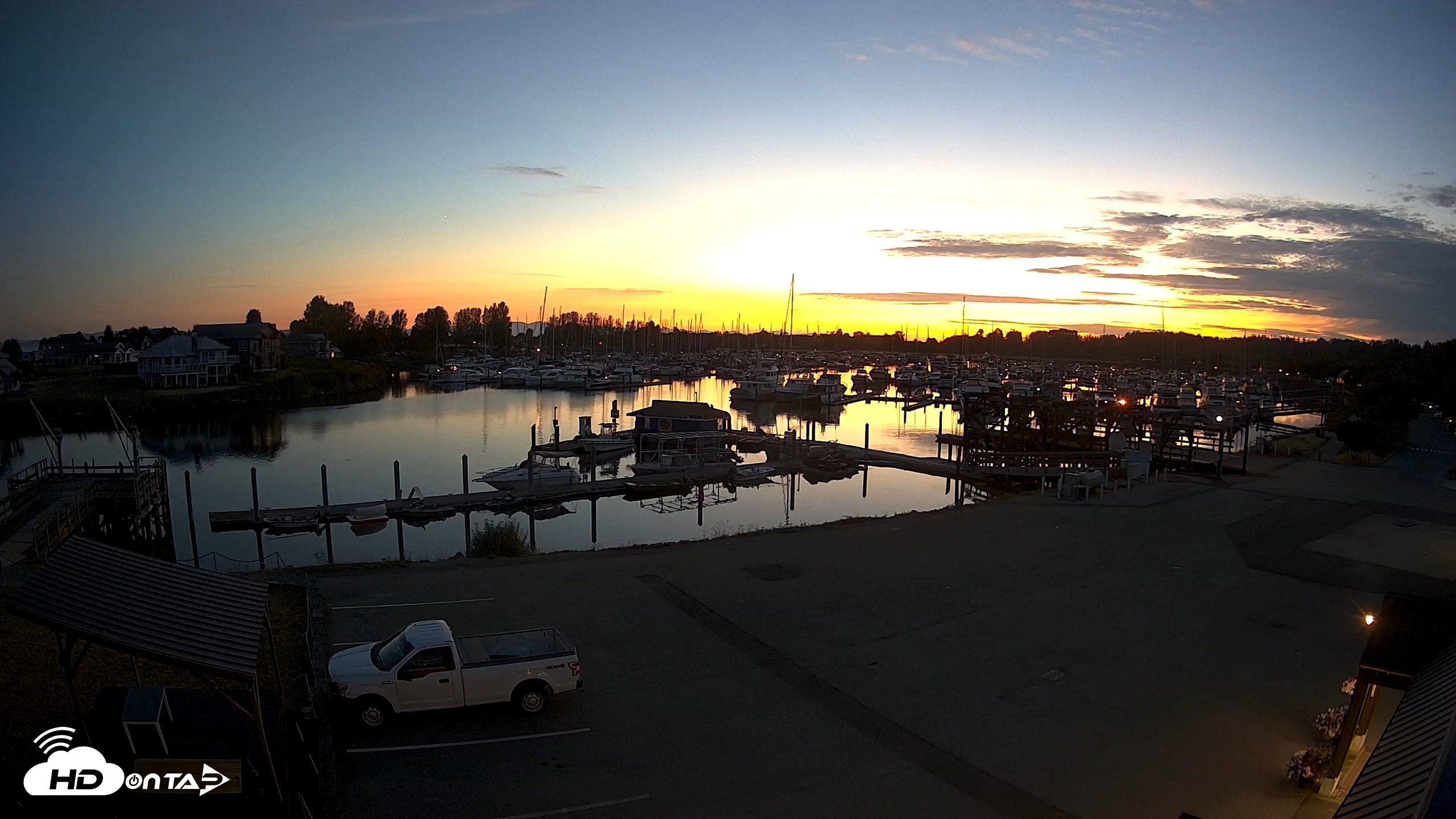Snapshot of Point Roberts Marina NW Live Webcam taken Aug 9, 2026, 9:08pm PDT