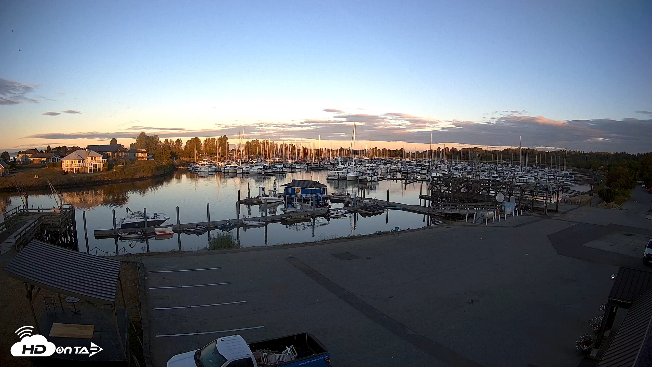 Snapshot of Point Roberts Marina NW Live Webcam taken Aug 28, 2026, 6:42am PDT