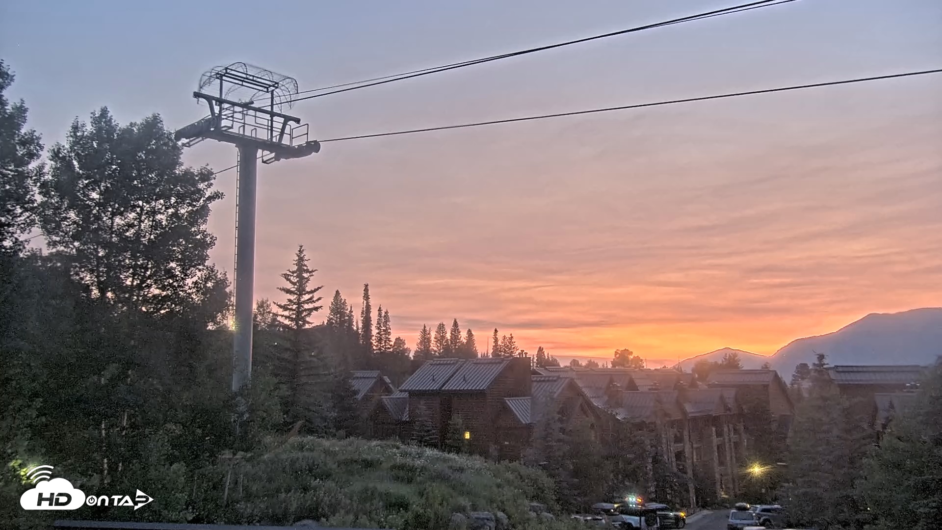Snapshot of Mountain Lodge Telluride Live Webcam taken Jul 11, 2025, 8:59pm MDT