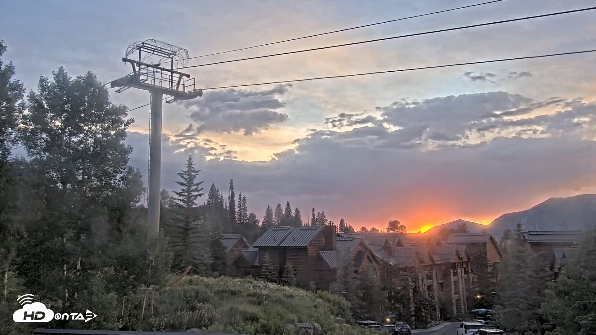 Snapshot of Mountain Lodge Telluride Live Webcam taken Jul 13, 2025, 8:30pm MDT