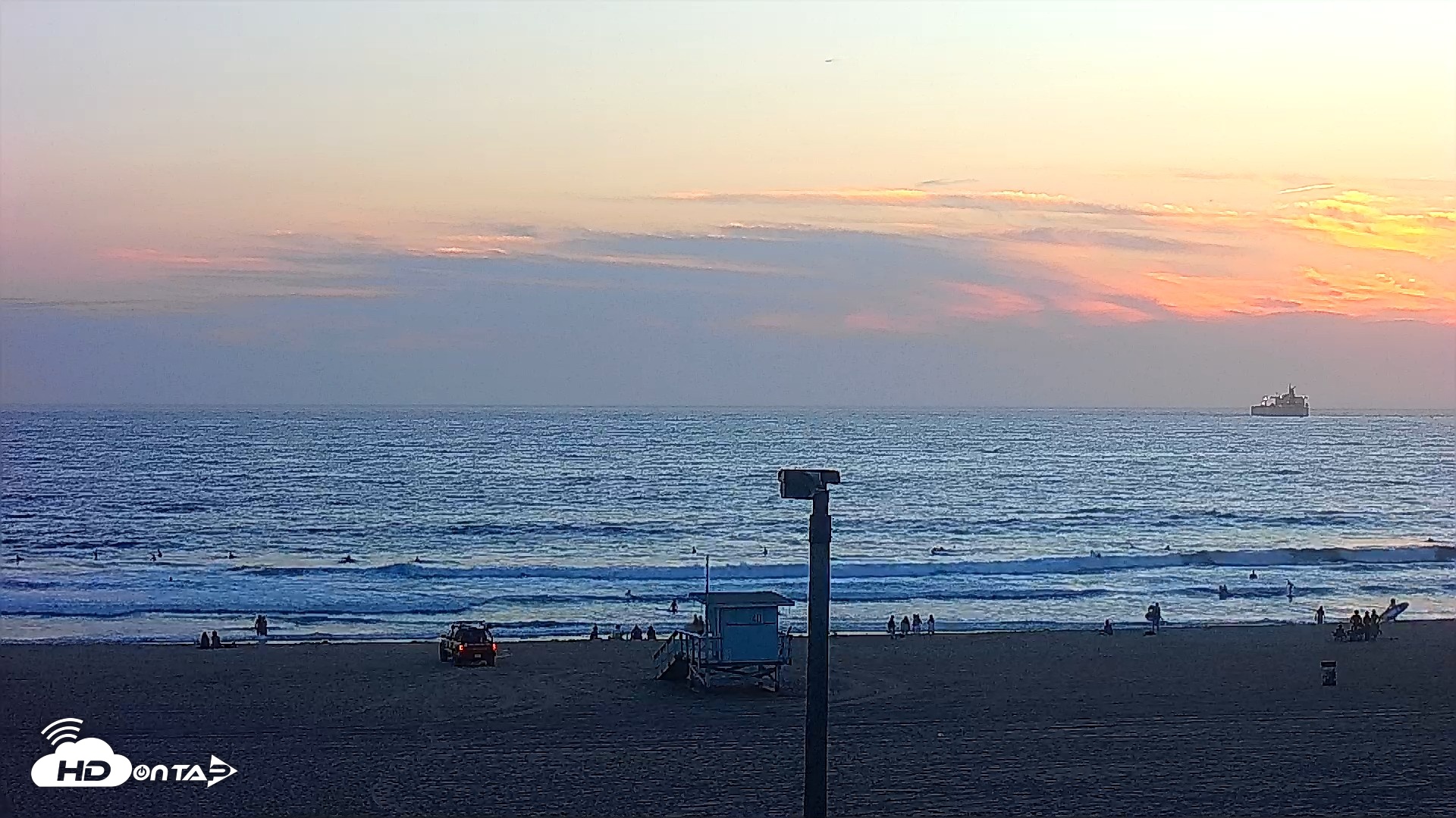 Snapshot of El Porto - Manhattan Beach Live Surf Webcam taken Aug 28, 2026, 7:26pm PDT