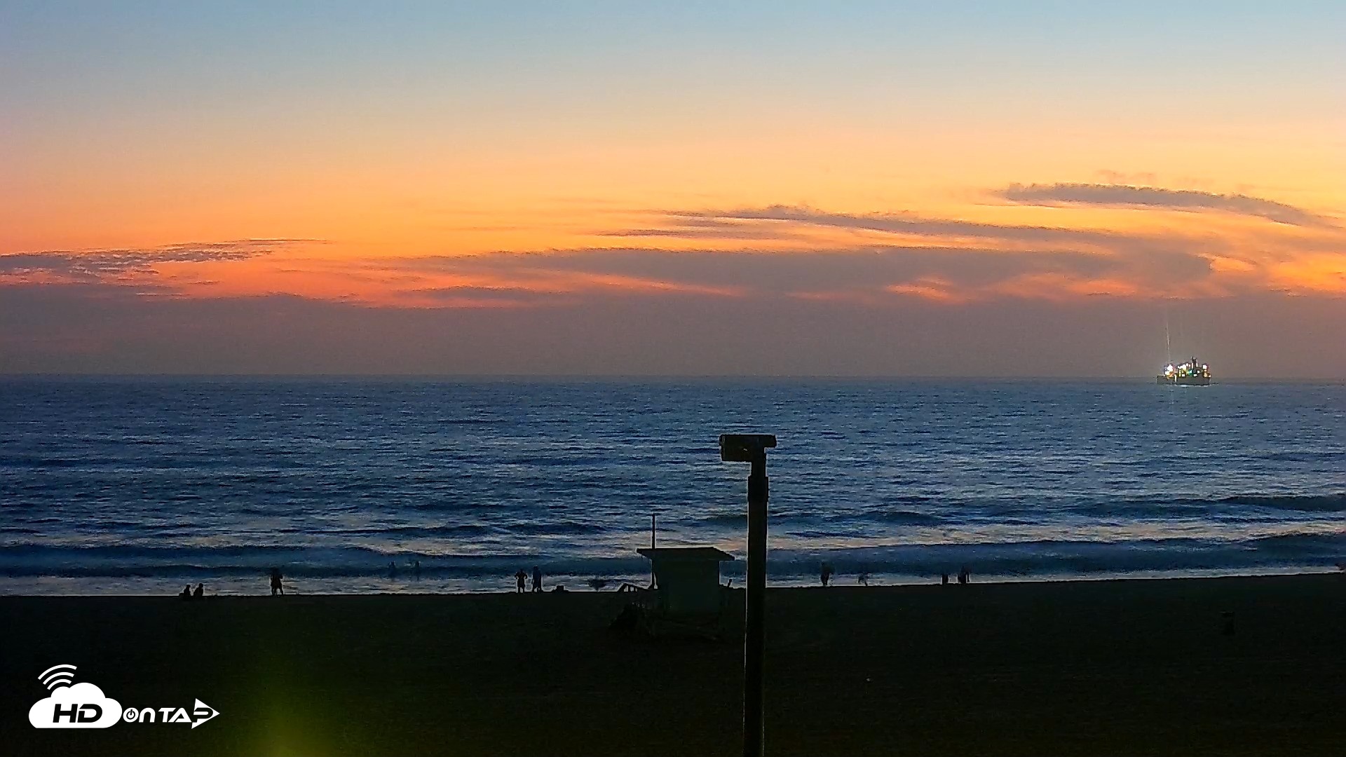 Snapshot of El Porto - Manhattan Beach Live Surf Webcam taken Aug 28, 2026, 7:54pm PDT