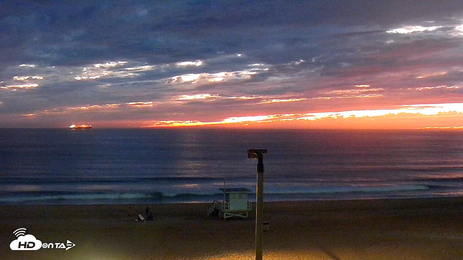Snapshot of El Porto - Manhattan Beach Live Surf Webcam taken Sep 6, 2026, 7:44pm PDT