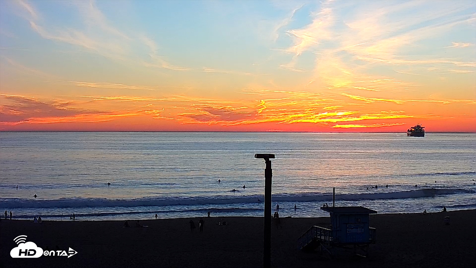 Snapshot of El Porto - Manhattan Beach Live Surf Webcam taken Mar 17, 2026, 7:09pm PDT