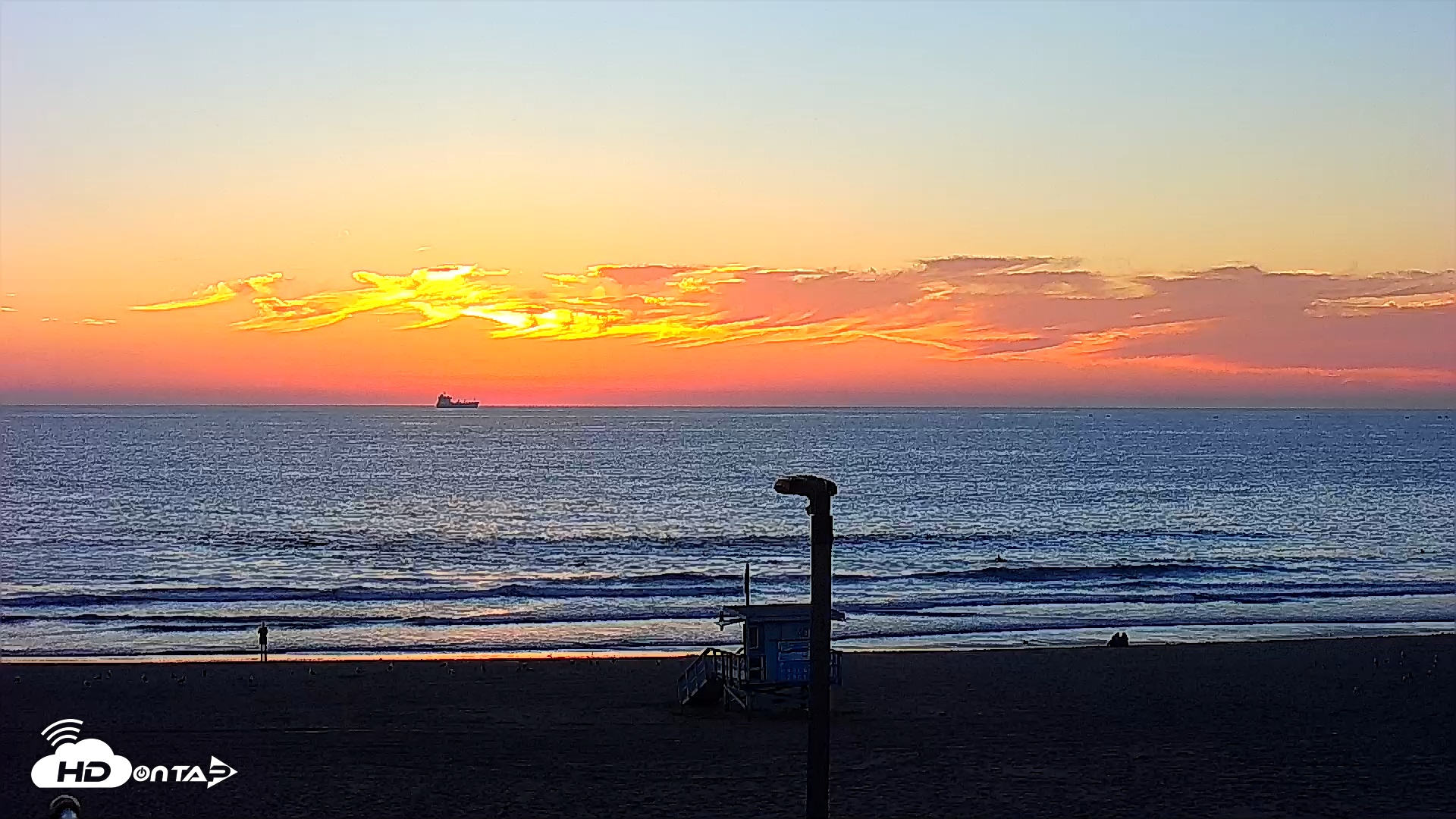 Snapshot of El Porto - Manhattan Beach Live Surf Webcam taken Oct 19, 2025, 6:15pm PDT