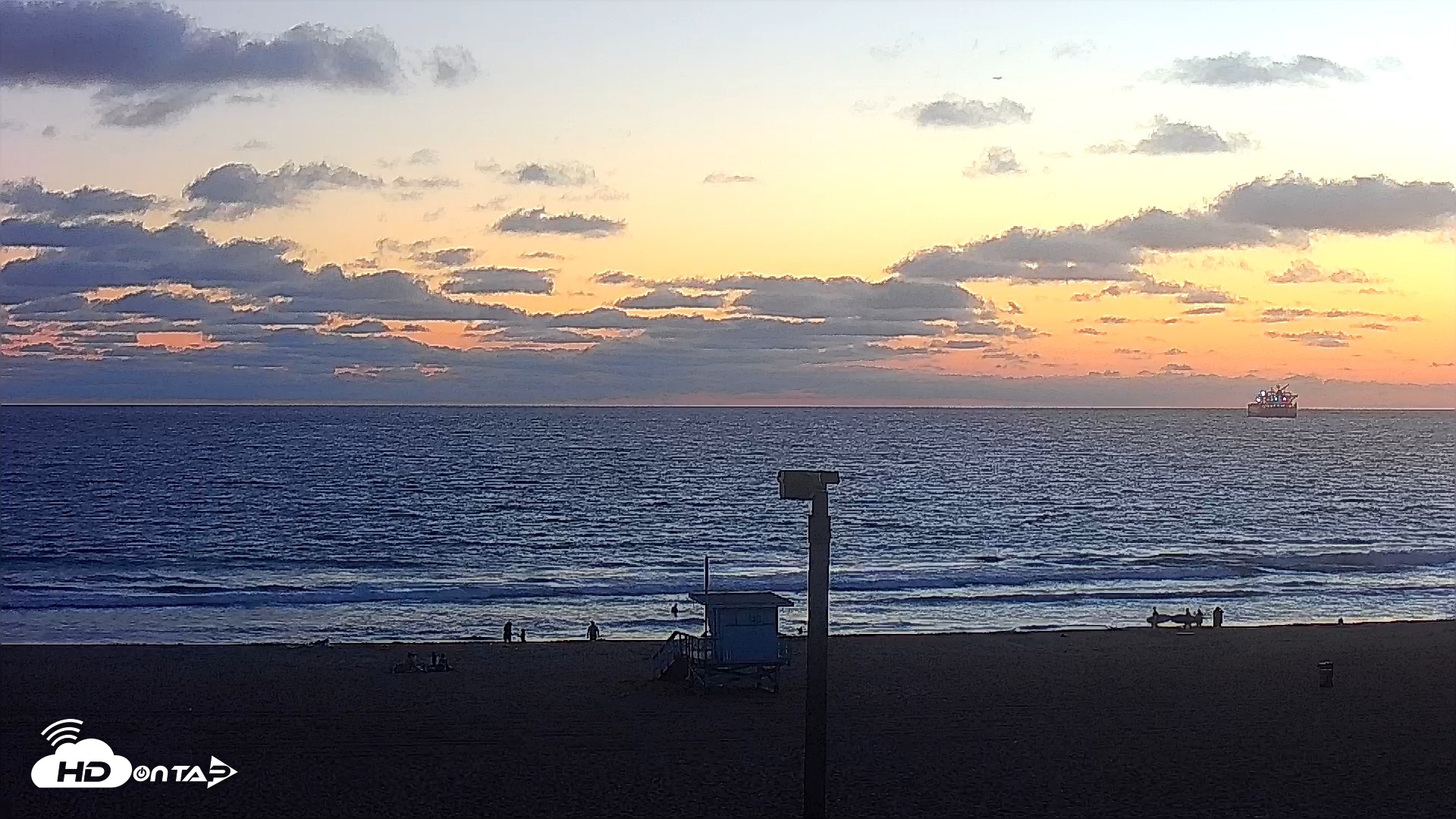 Snapshot of El Porto - Manhattan Beach Live Surf Webcam taken Aug 14, 2026, 7:52pm PDT
