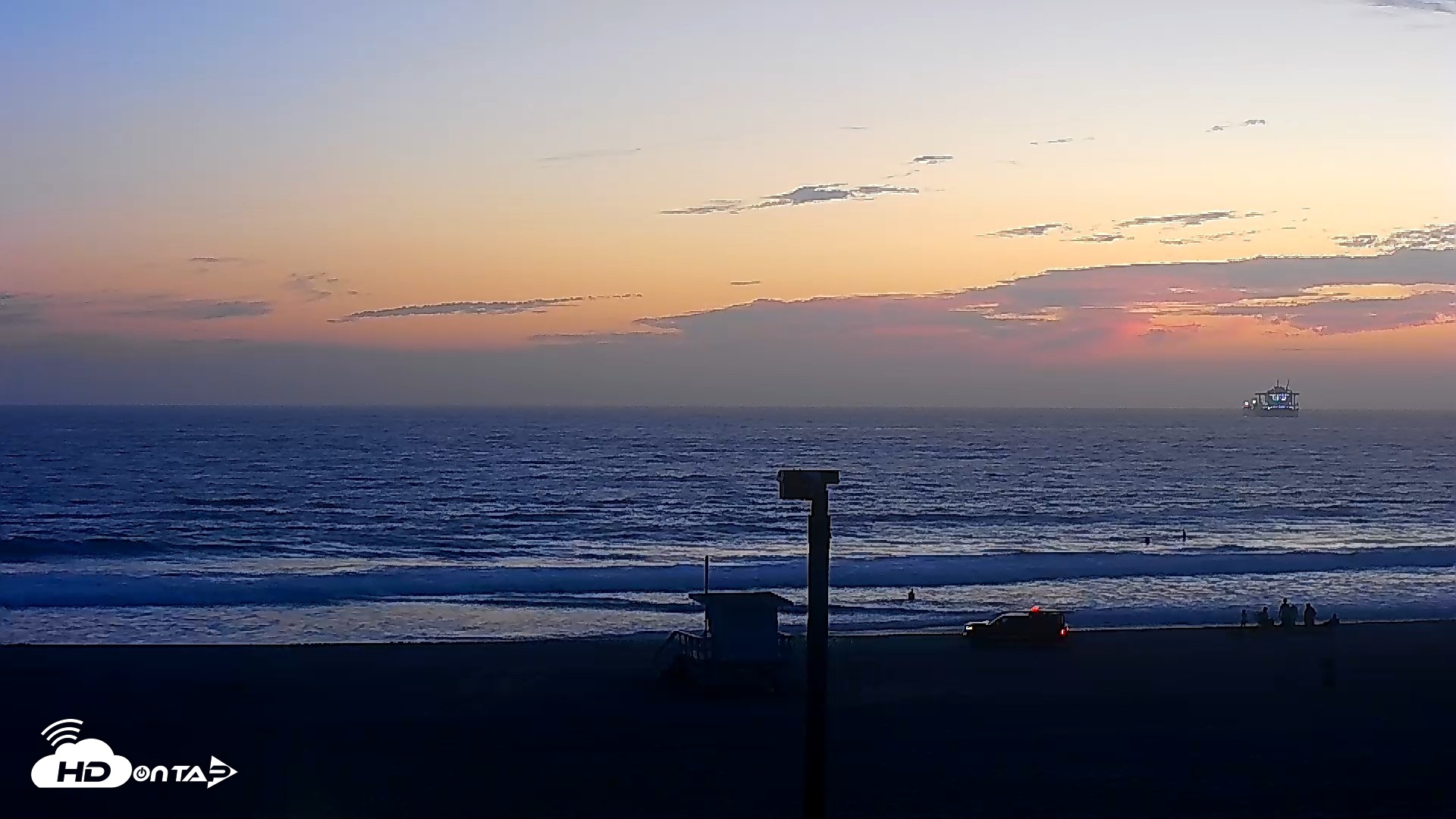 Snapshot of El Porto - Manhattan Beach Live Surf Webcam taken Aug 29, 2026, 7:44pm PDT