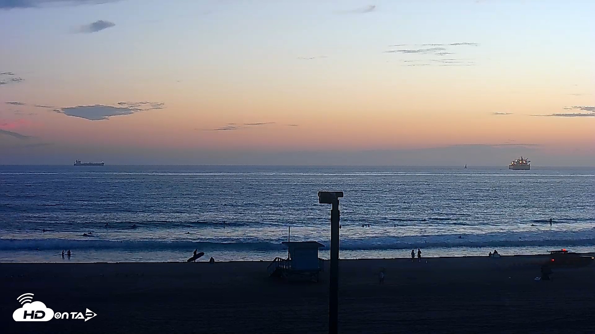 Snapshot of El Porto - Manhattan Beach Live Surf Webcam taken Aug 26, 2026, 7:42pm PDT
