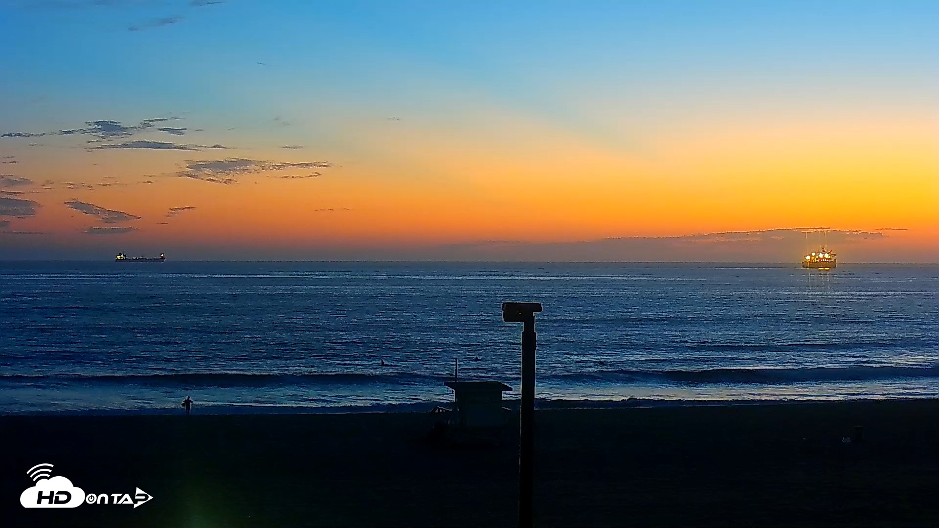 Snapshot of El Porto - Manhattan Beach Live Surf Webcam taken Aug 26, 2026, 7:56pm PDT