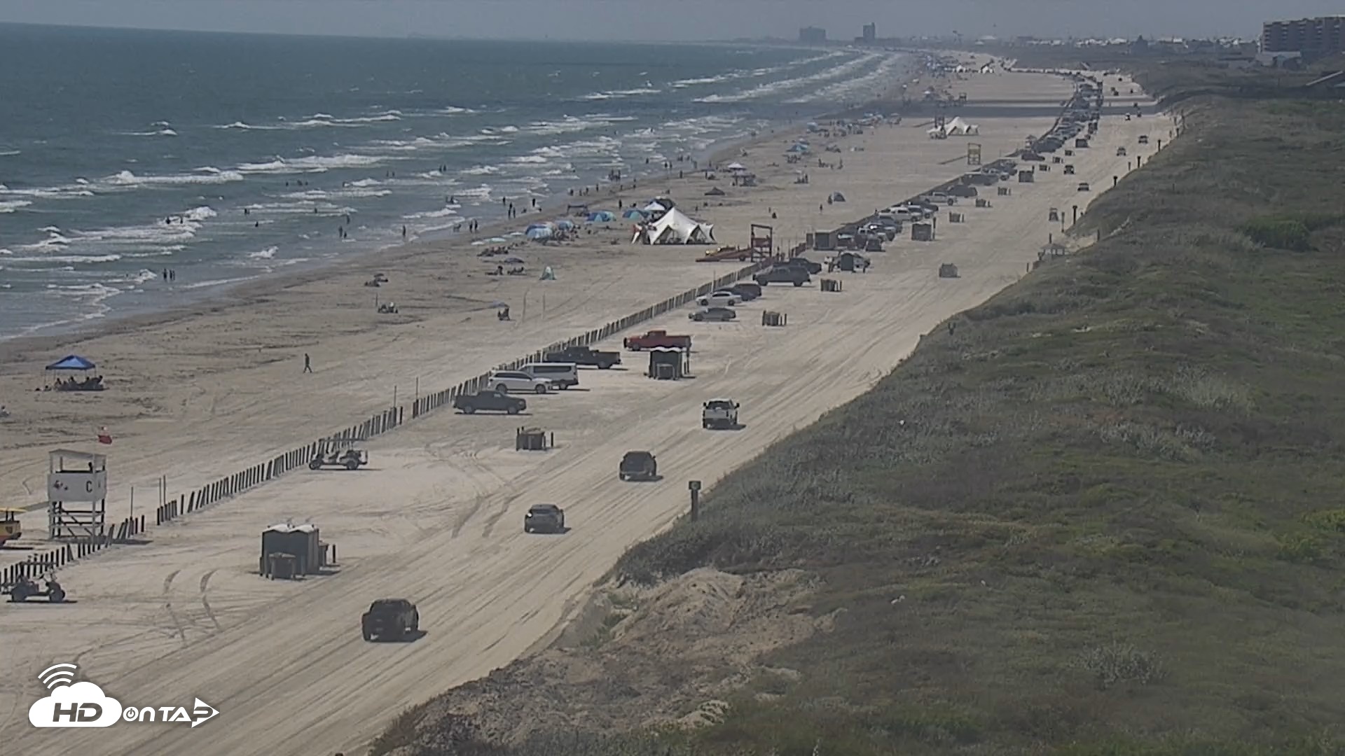 Snapshot of The Dunes - Port Aransas Live Beach Cam taken Sep 25, 2026, 12:17pm CDT