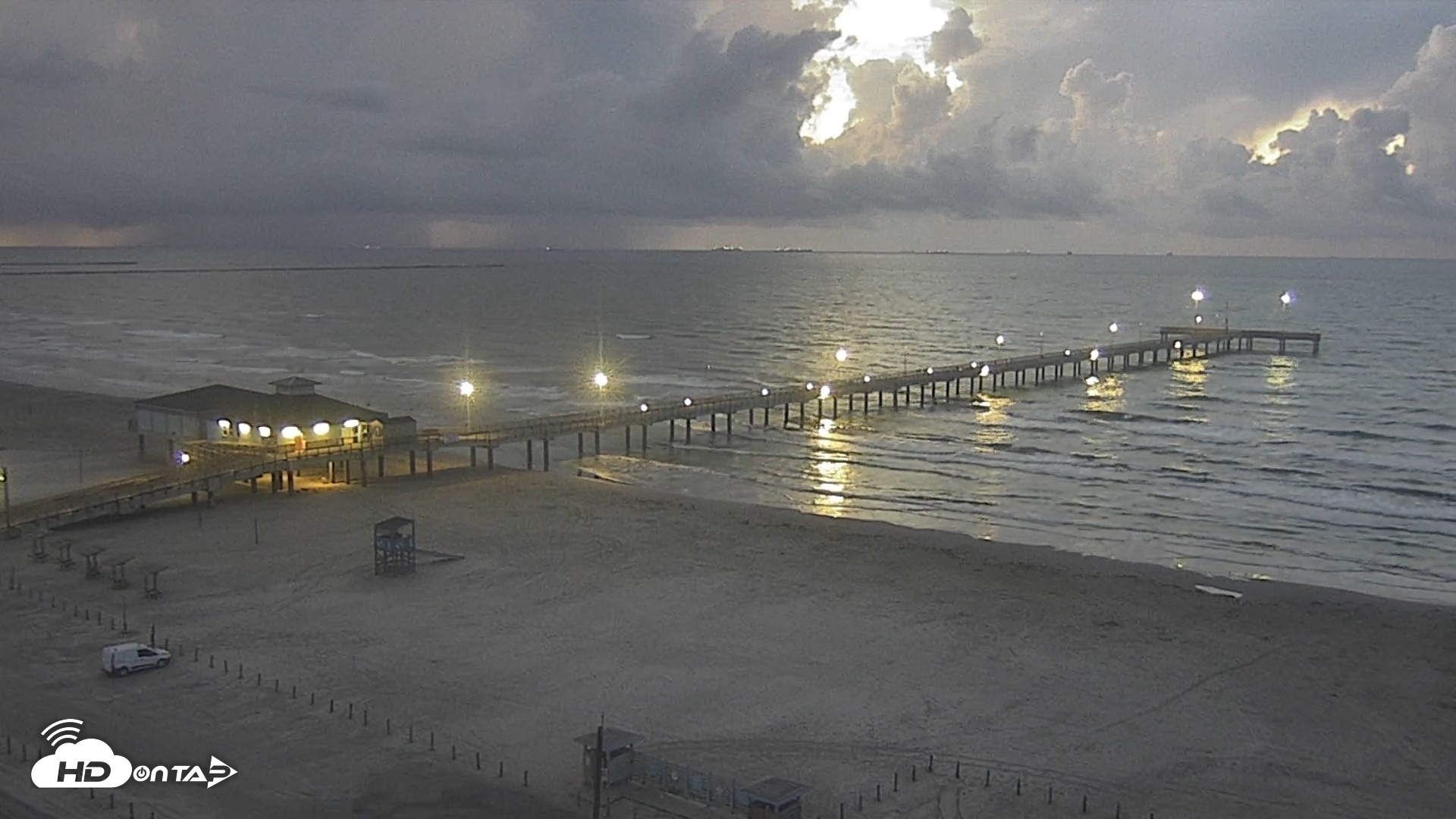 Snapshot of The Dunes - Port Aransas Live Beach Cam taken Sep 8, 2026, 6:54am CDT