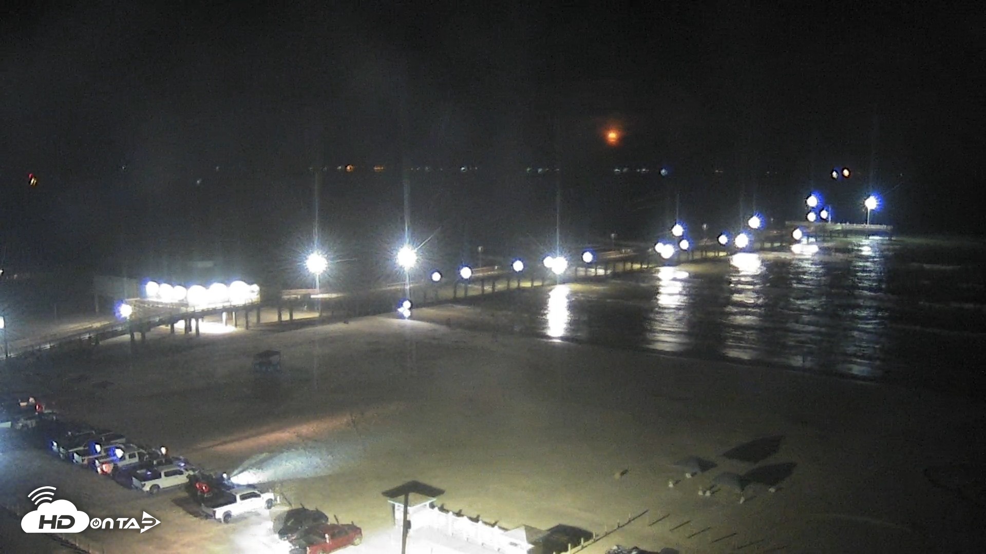 Snapshot of The Dunes - Port Aransas Live Beach Cam taken Jul 31, 2026, 9:54pm CDT