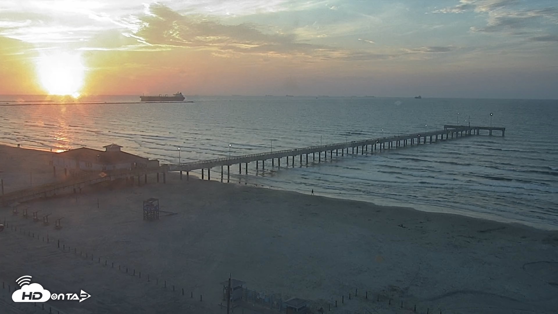 Snapshot of The Dunes - Port Aransas Live Beach Cam taken Aug 3, 2026, 7:01am CDT