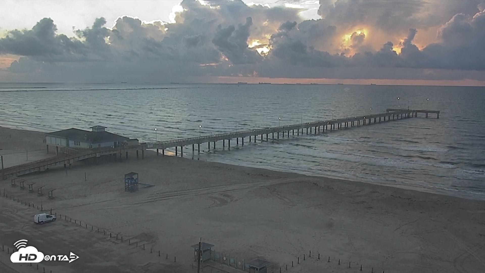 Snapshot of The Dunes - Port Aransas Live Beach Cam taken Sep 9, 2026, 7:26am CDT