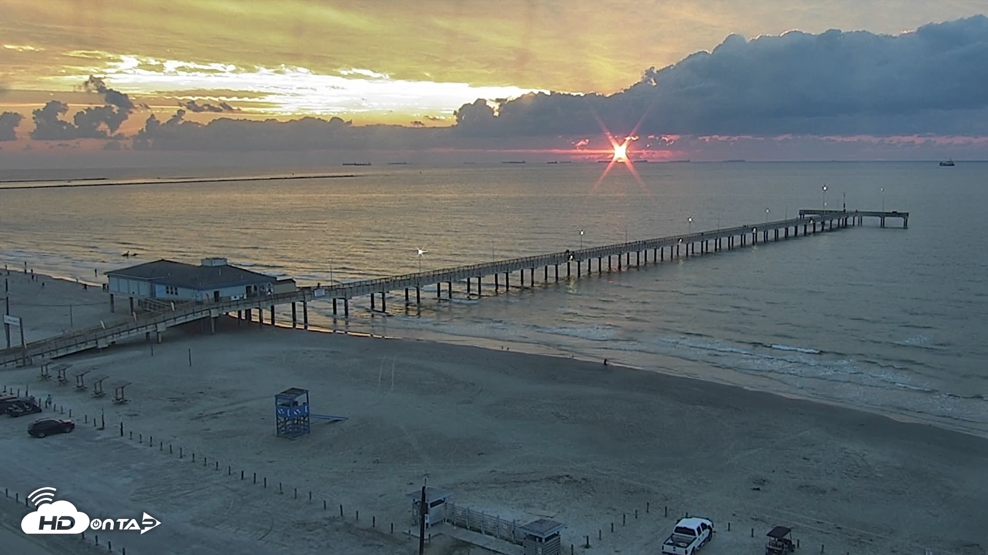 Snapshot of The Dunes - Port Aransas Live Beach Cam taken Oct 16, 2025, 7:33am CDT