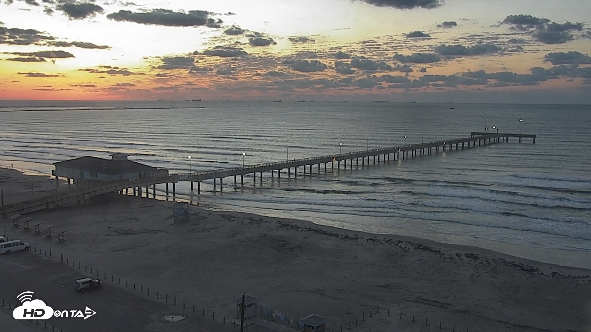 Snapshot of The Dunes - Port Aransas Live Beach Cam taken May 3, 2026, 6:42am CDT