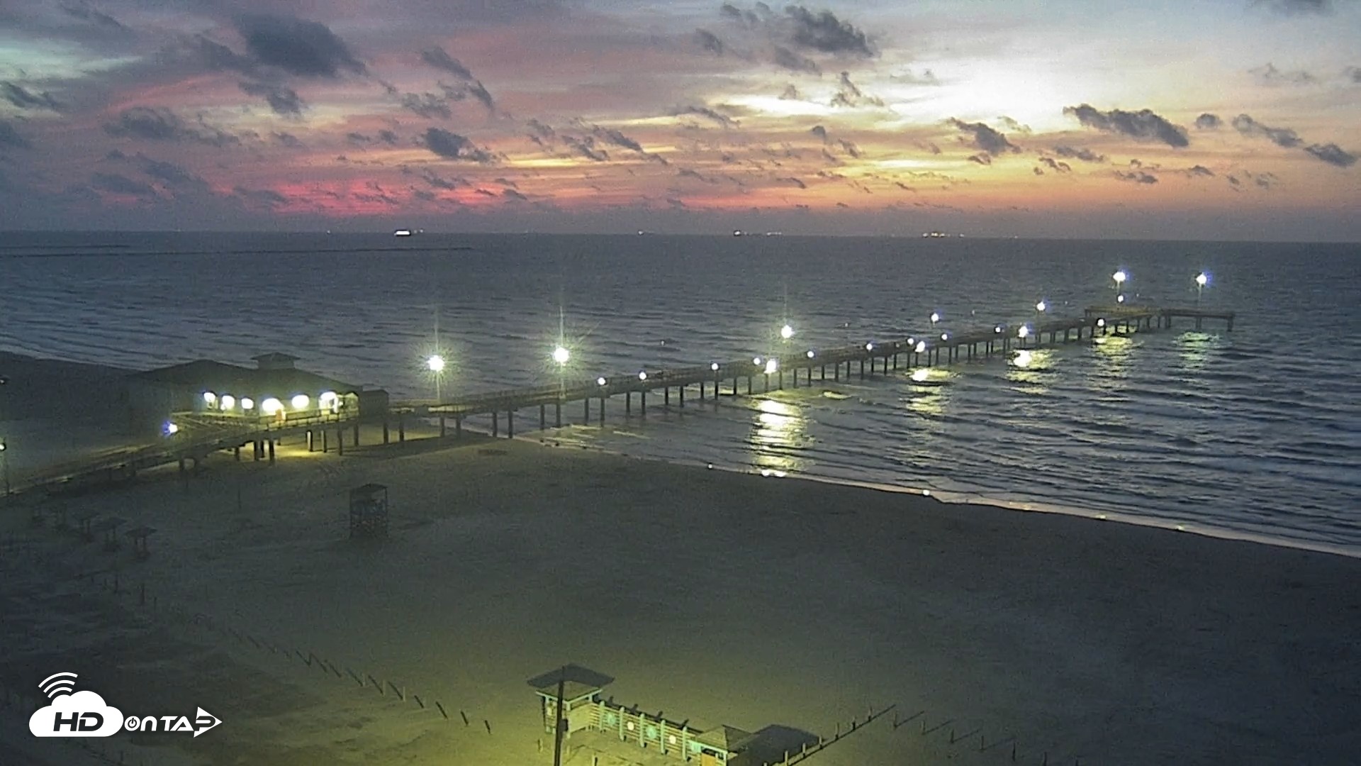 Snapshot of The Dunes - Port Aransas Live Beach Cam taken Sep 2, 2026, 6:44am CDT