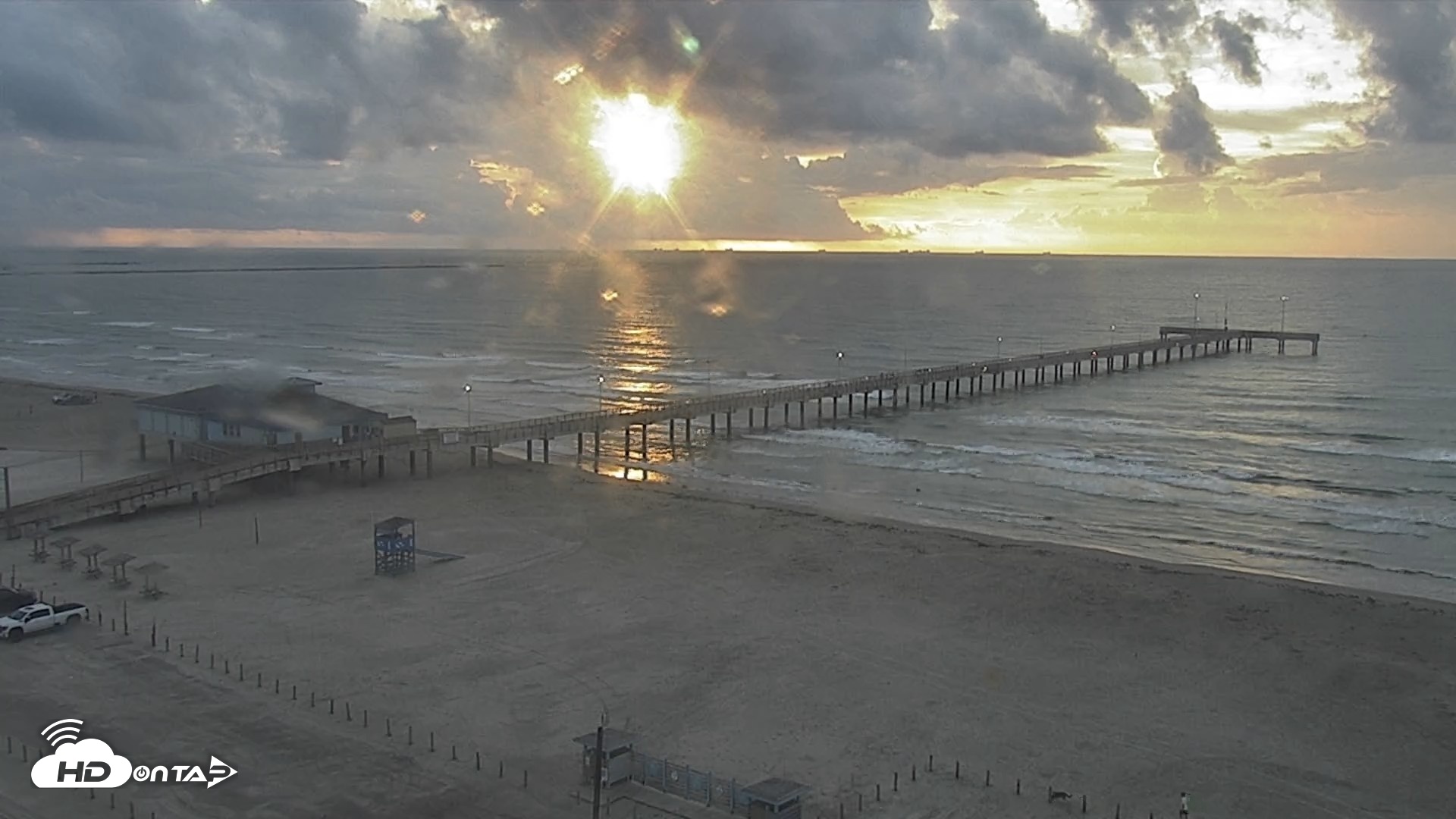 Snapshot of The Dunes - Port Aransas Live Beach Cam taken Sep 17, 2026, 7:36am CDT