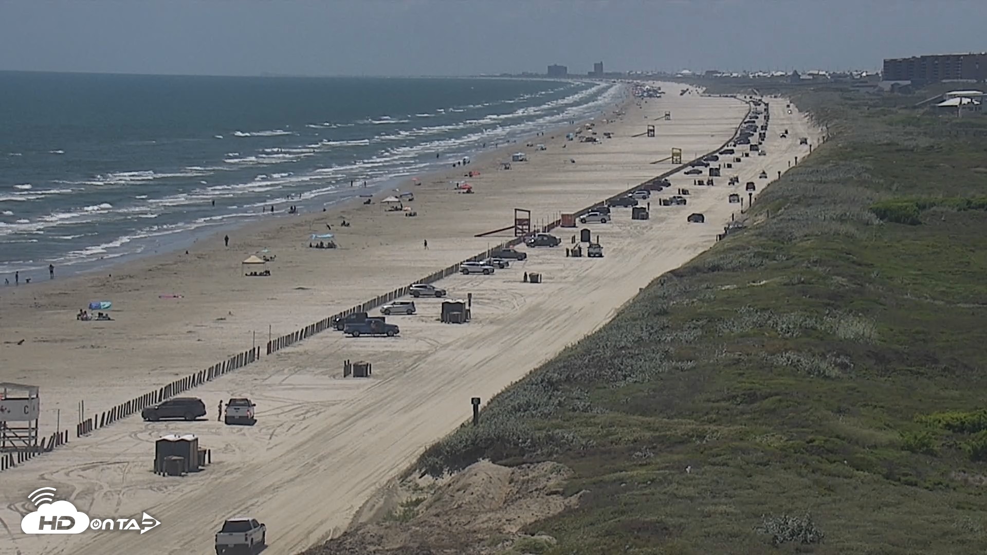Snapshot of The Dunes - Port Aransas Live Beach Cam taken Sep 8, 2026, 1:14pm CDT