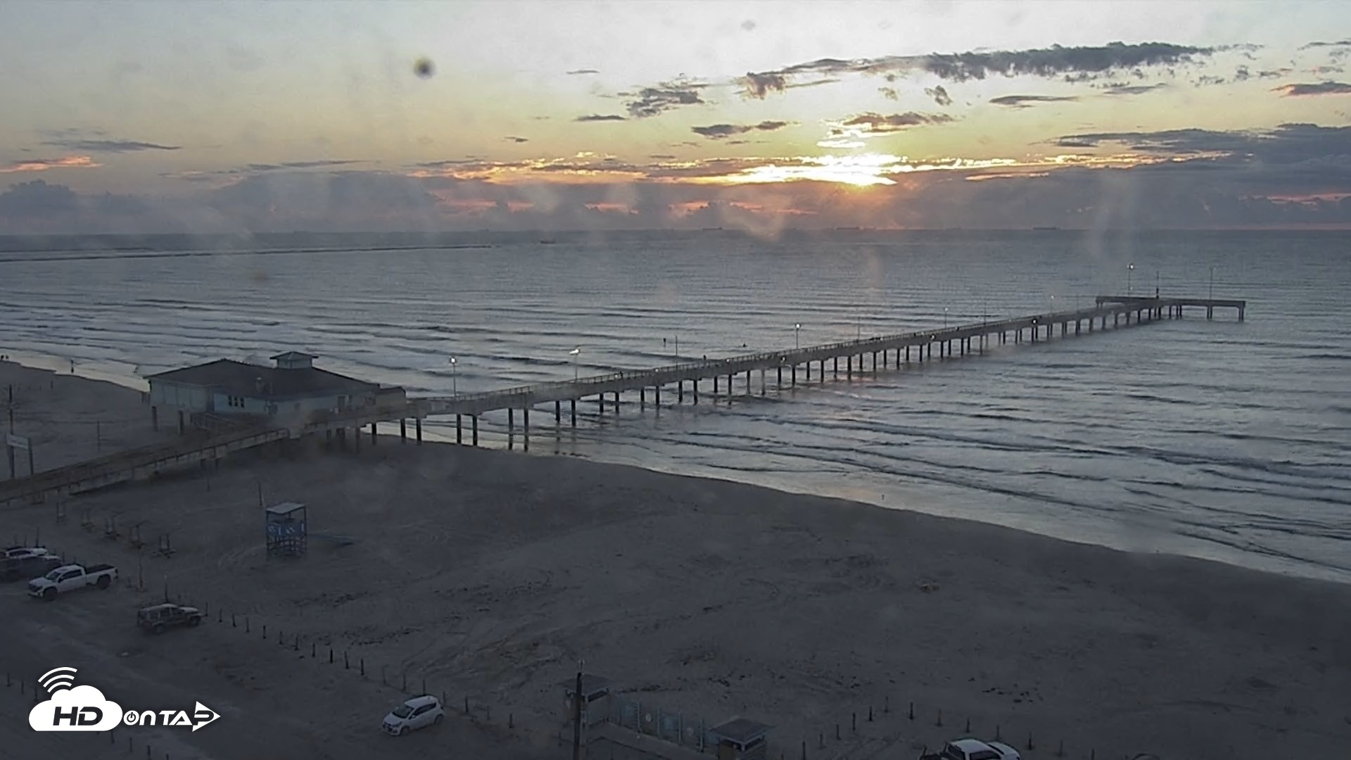 Snapshot of The Dunes - Port Aransas Live Beach Cam taken Oct 16, 2026, 7:38am CDT