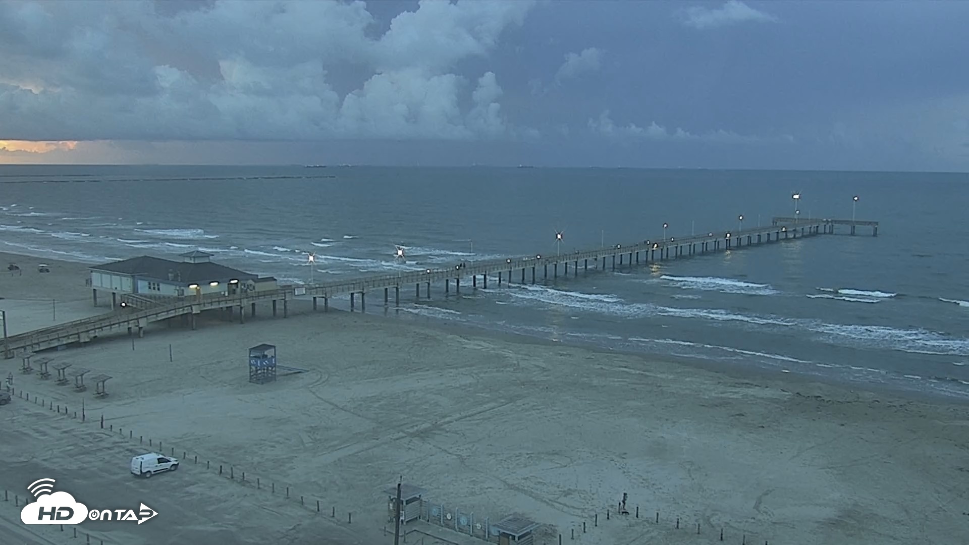 Snapshot of The Dunes - Port Aransas Live Beach Cam taken Sep 10, 2026, 7:21am CDT