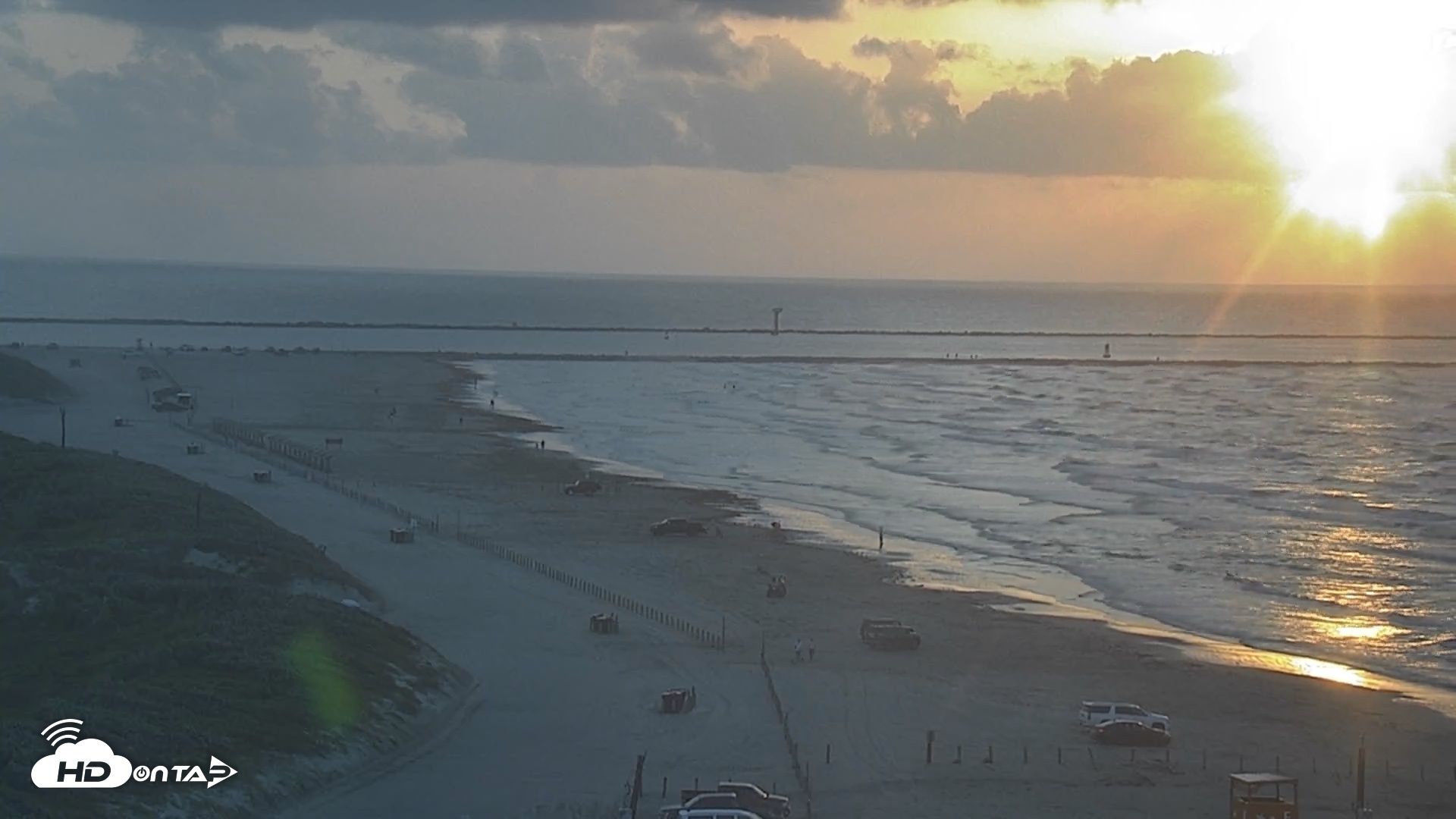 Snapshot of The Dunes - Port Aransas Live Beach Cam taken Jun 25, 2026, 6:49am CDT
