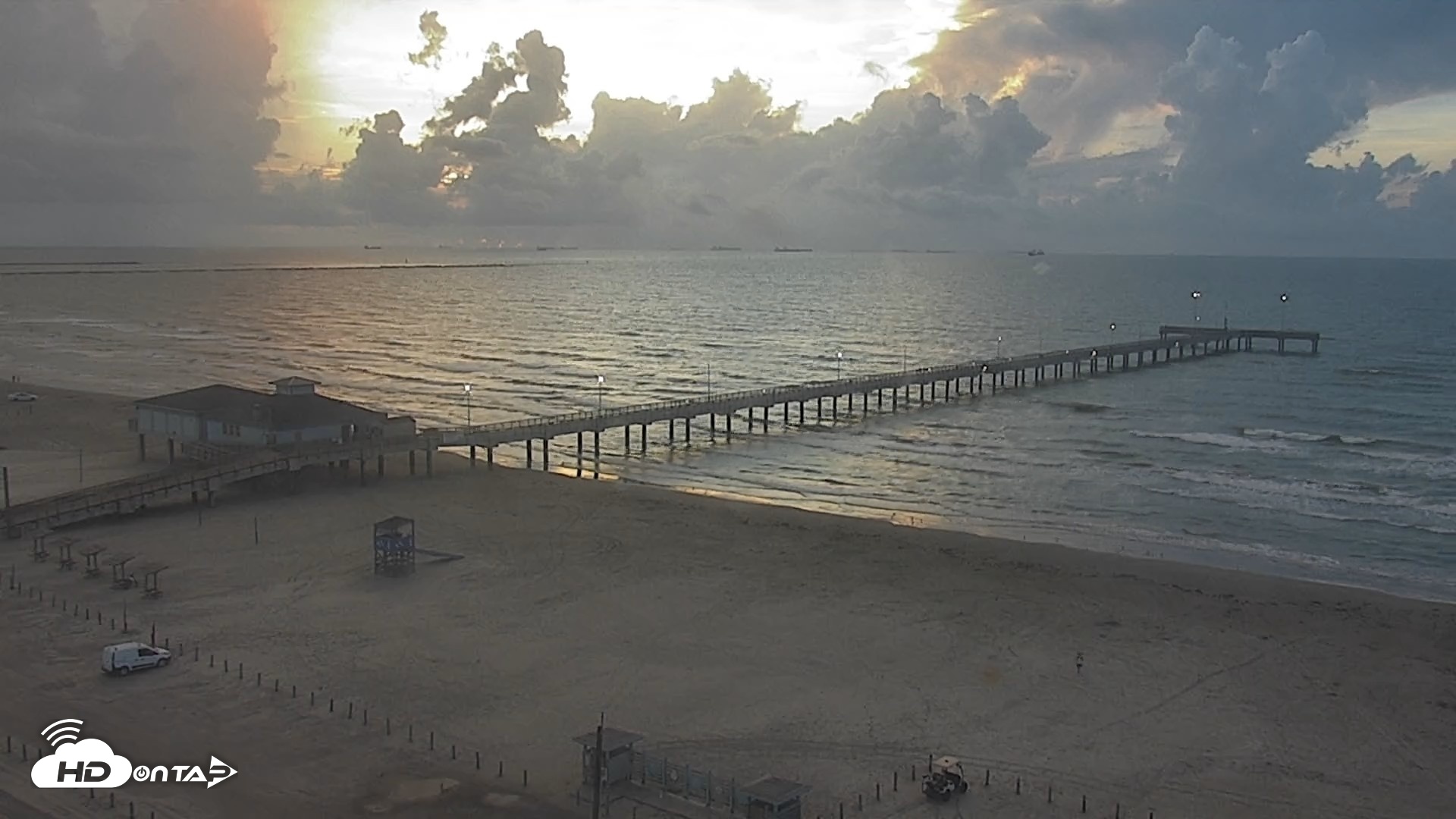 Snapshot of The Dunes - Port Aransas Live Beach Cam taken Sep 8, 2026, 7:11am CDT