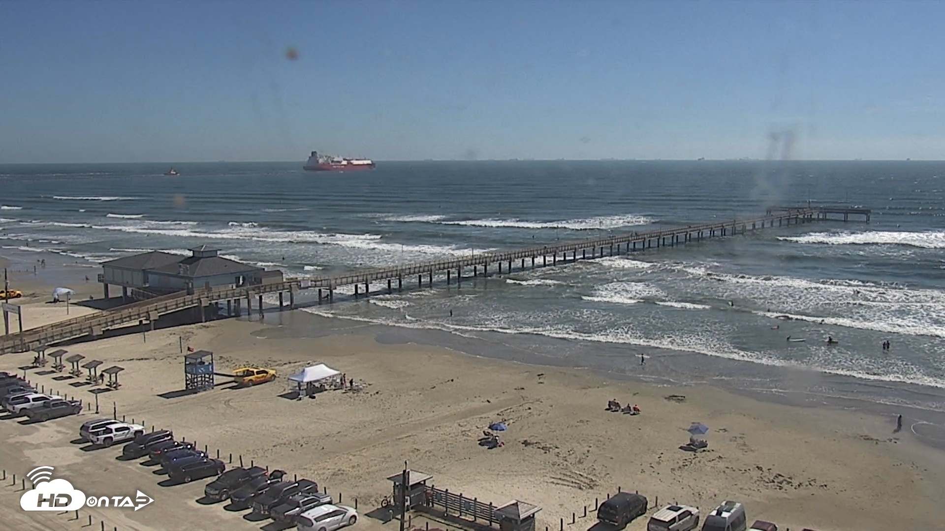 Snapshot of The Dunes - Port Aransas Live Beach Cam taken Oct 9, 2026, 11:53am CDT