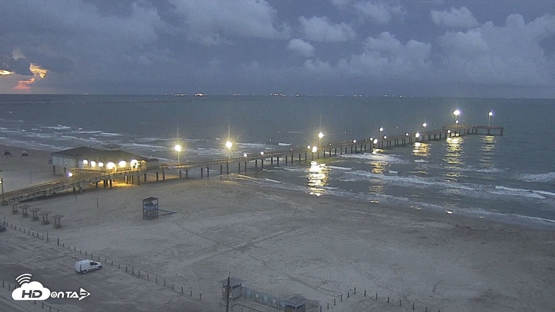 Snapshot of The Dunes - Port Aransas Live Beach Cam taken Sep 10, 2026, 7:00am CDT