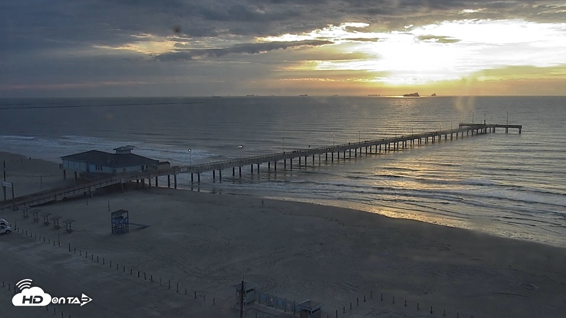 Snapshot of The Dunes - Port Aransas Live Beach Cam taken Oct 19, 2026, 8:05am CDT