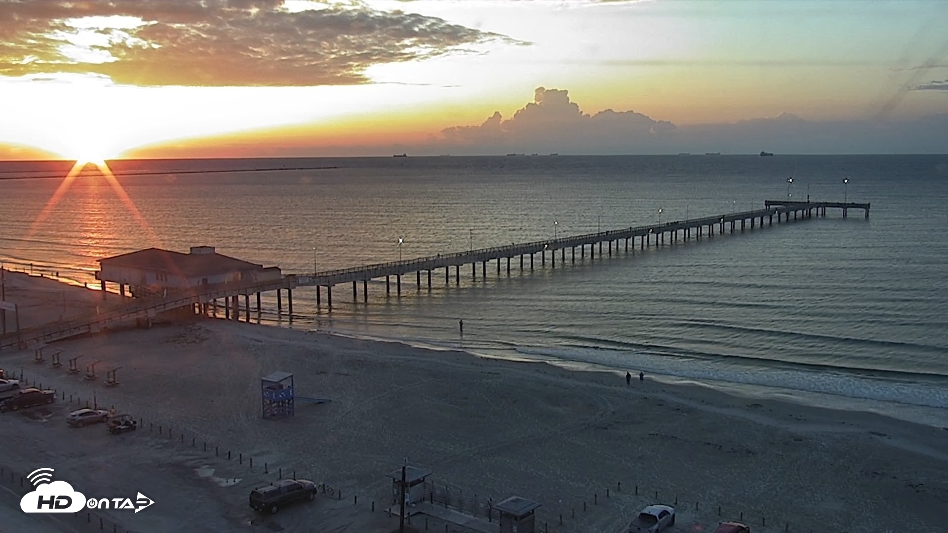 Snapshot of The Dunes - Port Aransas Live Beach Cam taken May 11, 2025, 6:45am CDT