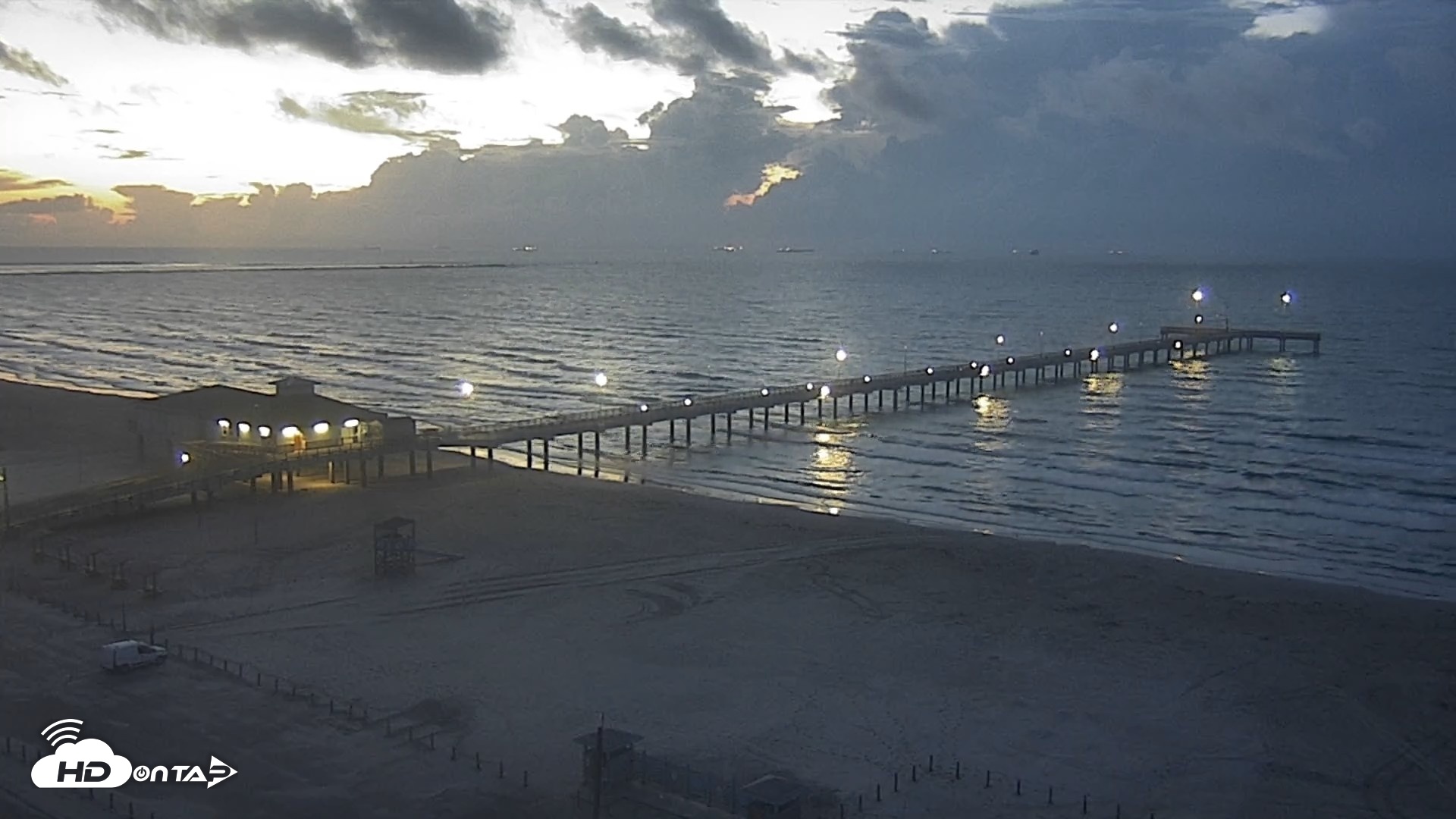 Snapshot of The Dunes - Port Aransas Live Beach Cam taken Sep 9, 2026, 6:53am CDT