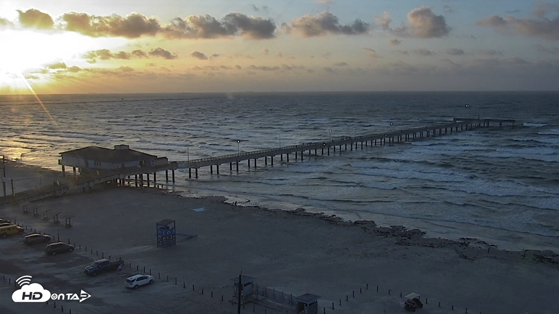 Snapshot of The Dunes - Port Aransas Live Beach Cam taken Jun 7, 2025, 6:50am CDT