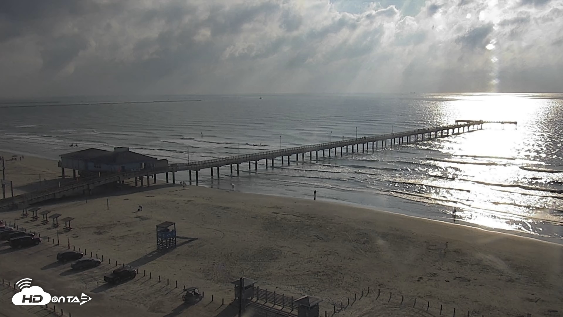 Snapshot of The Dunes - Port Aransas Live Beach Cam taken Oct 19, 2025, 9:13am CDT