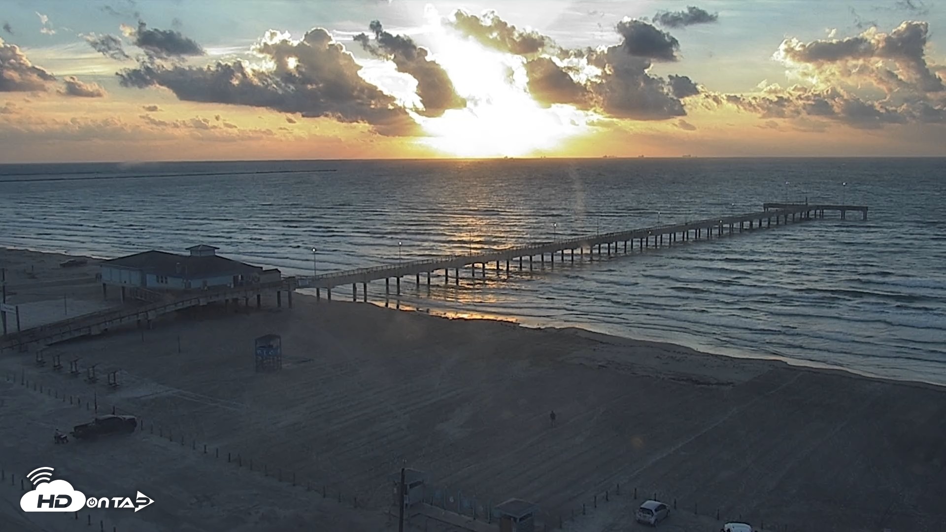 Snapshot of The Dunes - Port Aransas Live Beach Cam taken Sep 24, 2026, 7:36am CDT