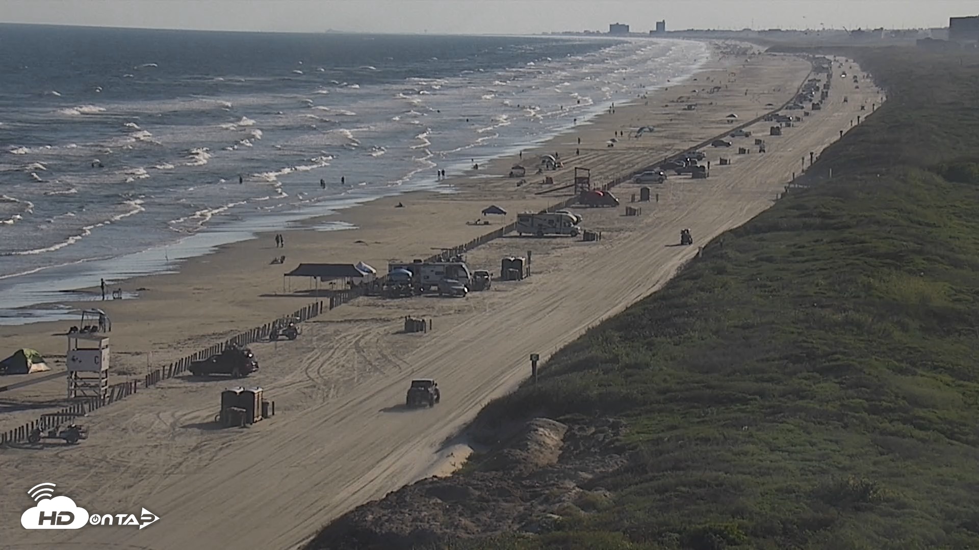 Snapshot of The Dunes - Port Aransas Live Beach Cam taken Oct 8, 2026, 5:10pm CDT