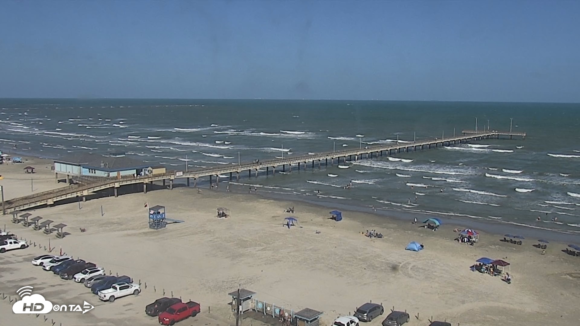 Snapshot of The Dunes - Port Aransas Live Beach Cam taken Aug 15, 2026, 5:02pm CDT