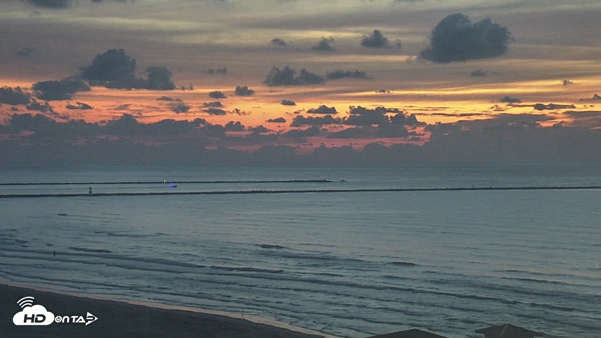 Snapshot of The Dunes - Port Aransas Live Beach Cam taken Sep 27, 2026, 6:55am CDT