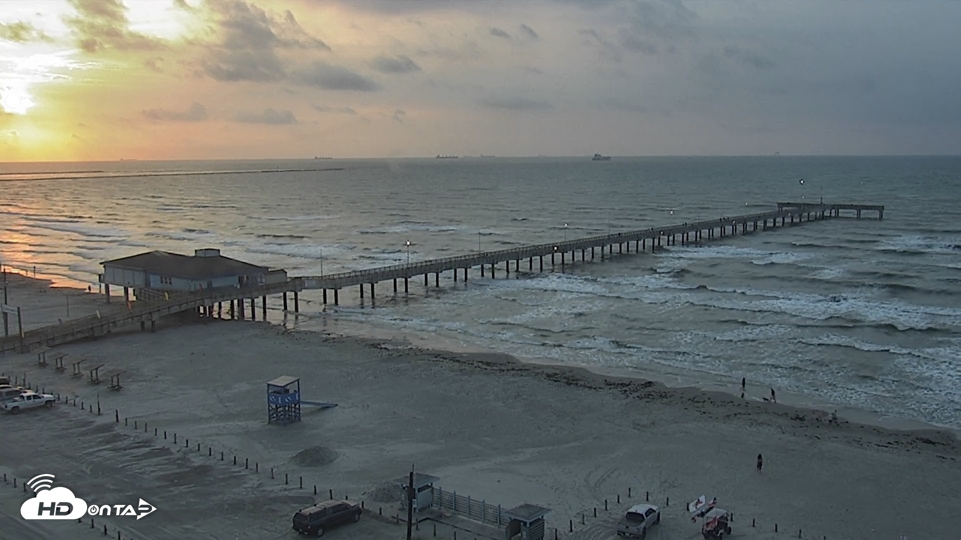 Snapshot of The Dunes - Port Aransas Live Beach Cam taken Jun 10, 2025, 6:51am CDT