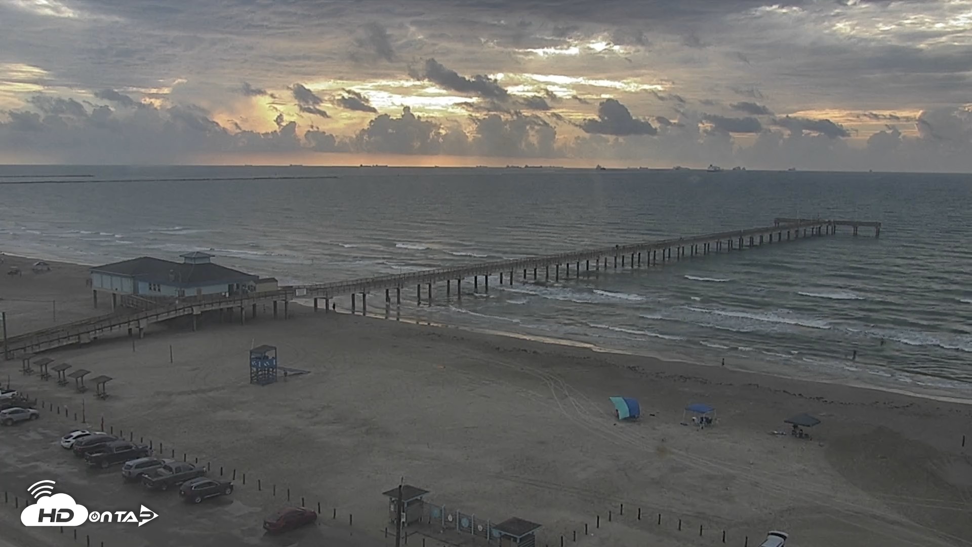Snapshot of The Dunes - Port Aransas Live Beach Cam taken Sep 5, 2026, 8:24am CDT