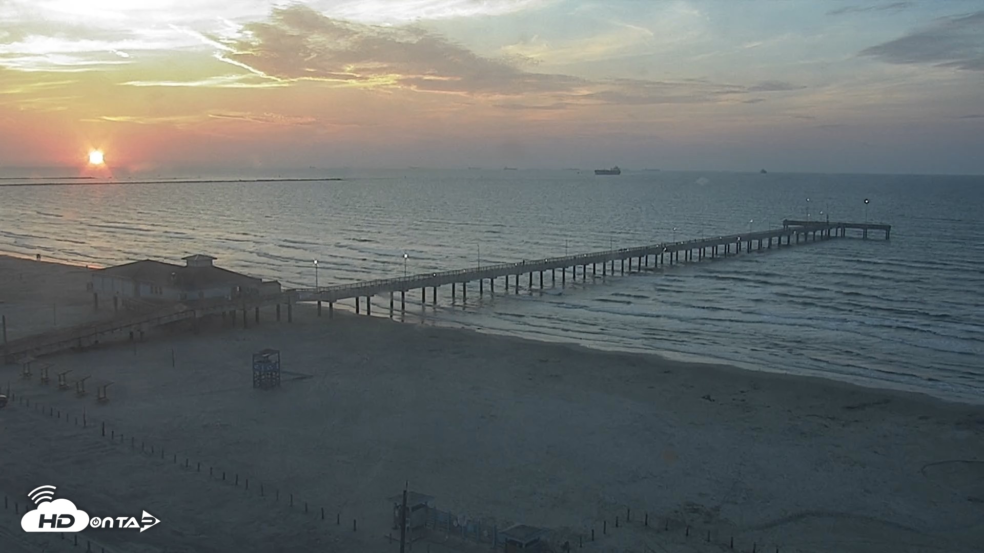 Snapshot of The Dunes - Port Aransas Live Beach Cam taken Aug 3, 2026, 6:56am CDT