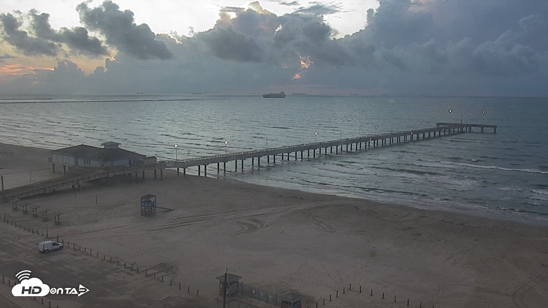 Snapshot of The Dunes - Port Aransas Live Beach Cam taken Sep 9, 2026, 7:13am CDT