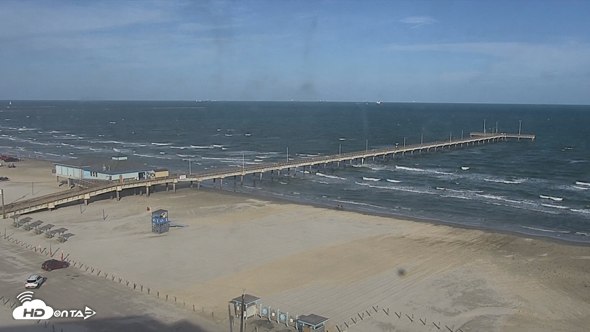 Snapshot of The Dunes - Port Aransas Live Beach Cam taken Sep 10, 2026, 5:52pm CDT