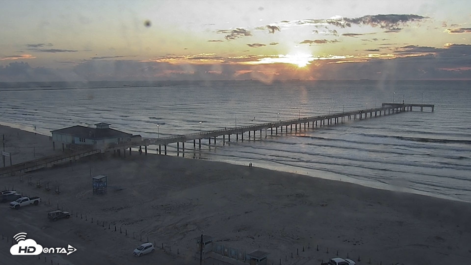 Snapshot of The Dunes - Port Aransas Live Beach Cam taken Oct 16, 2026, 7:39am CDT