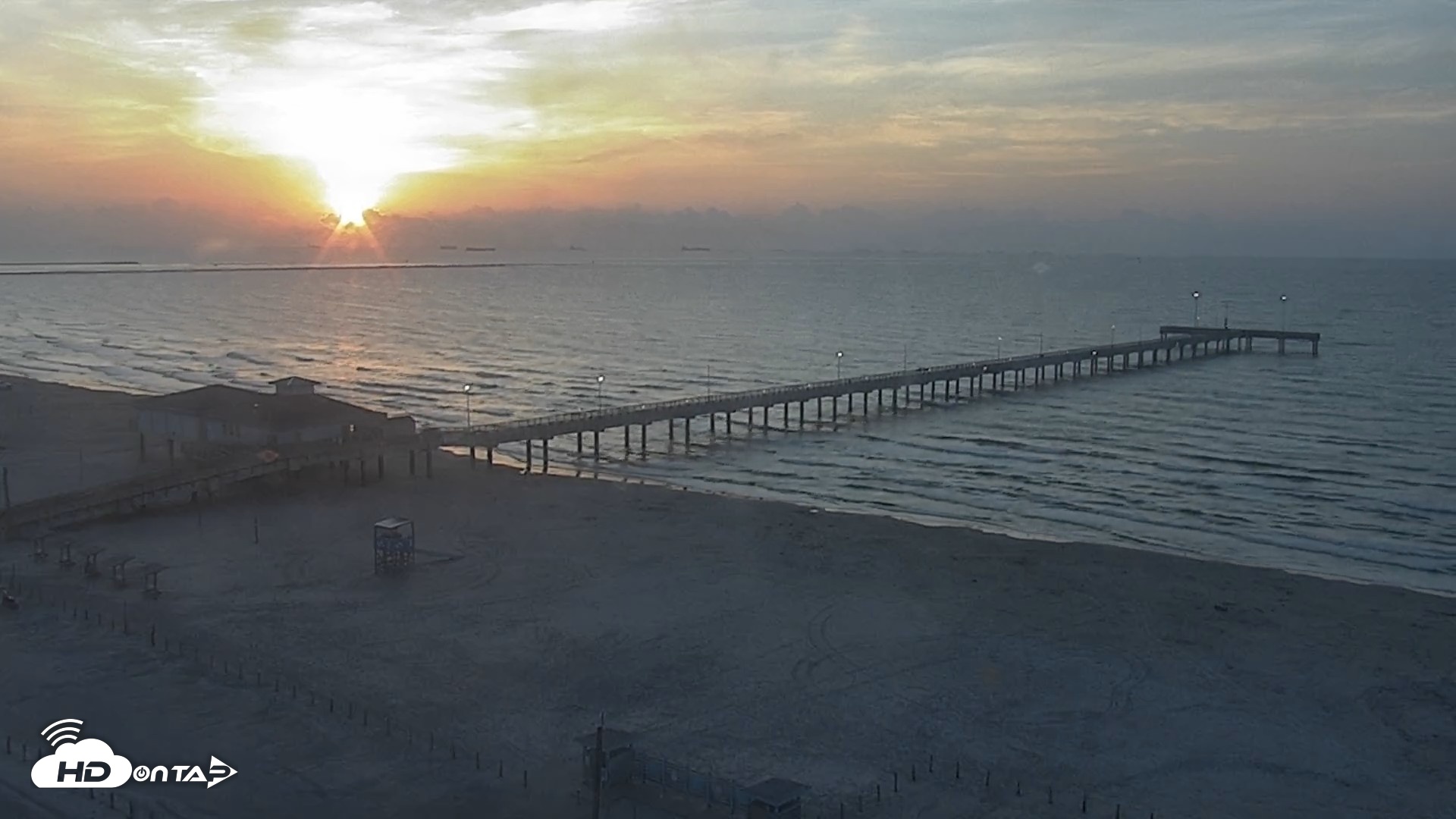 Snapshot of The Dunes - Port Aransas Live Beach Cam taken Aug 24, 2026, 7:13am CDT
