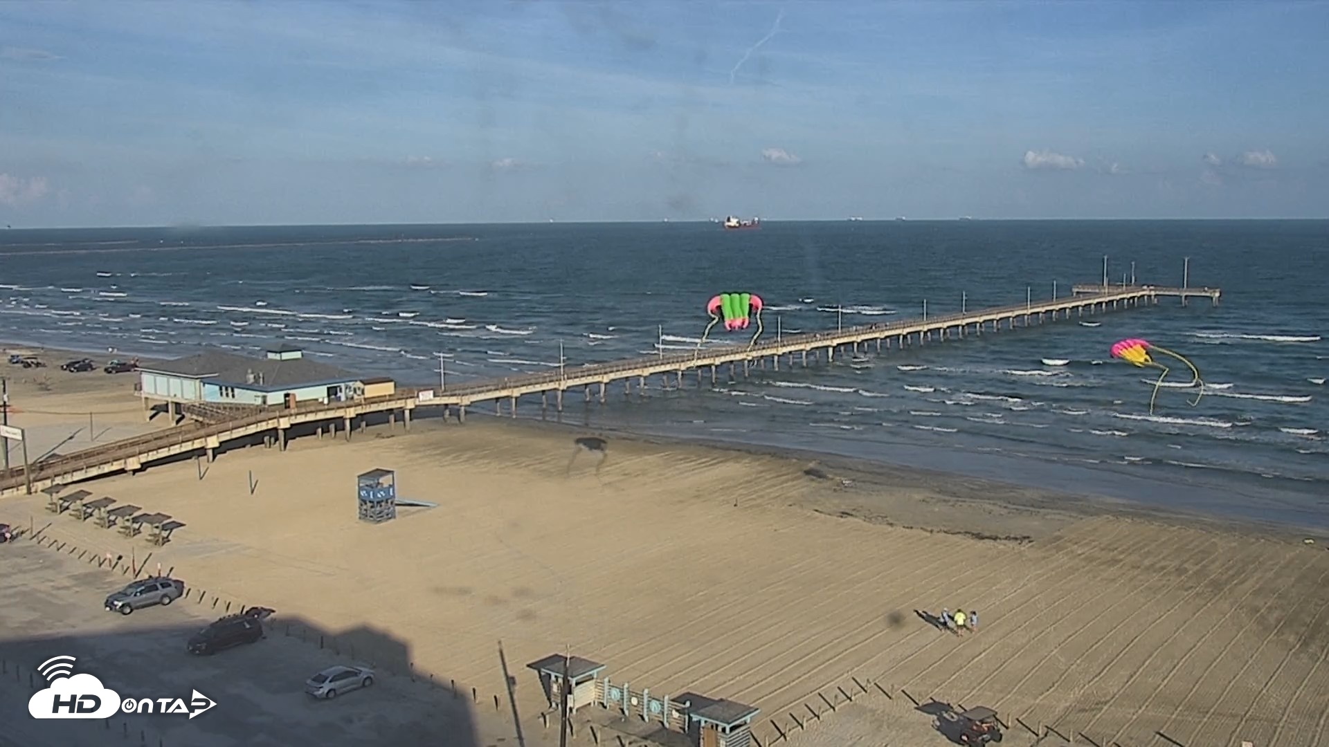 Snapshot of The Dunes - Port Aransas Live Beach Cam taken Sep 23, 2026, 5:57pm CDT