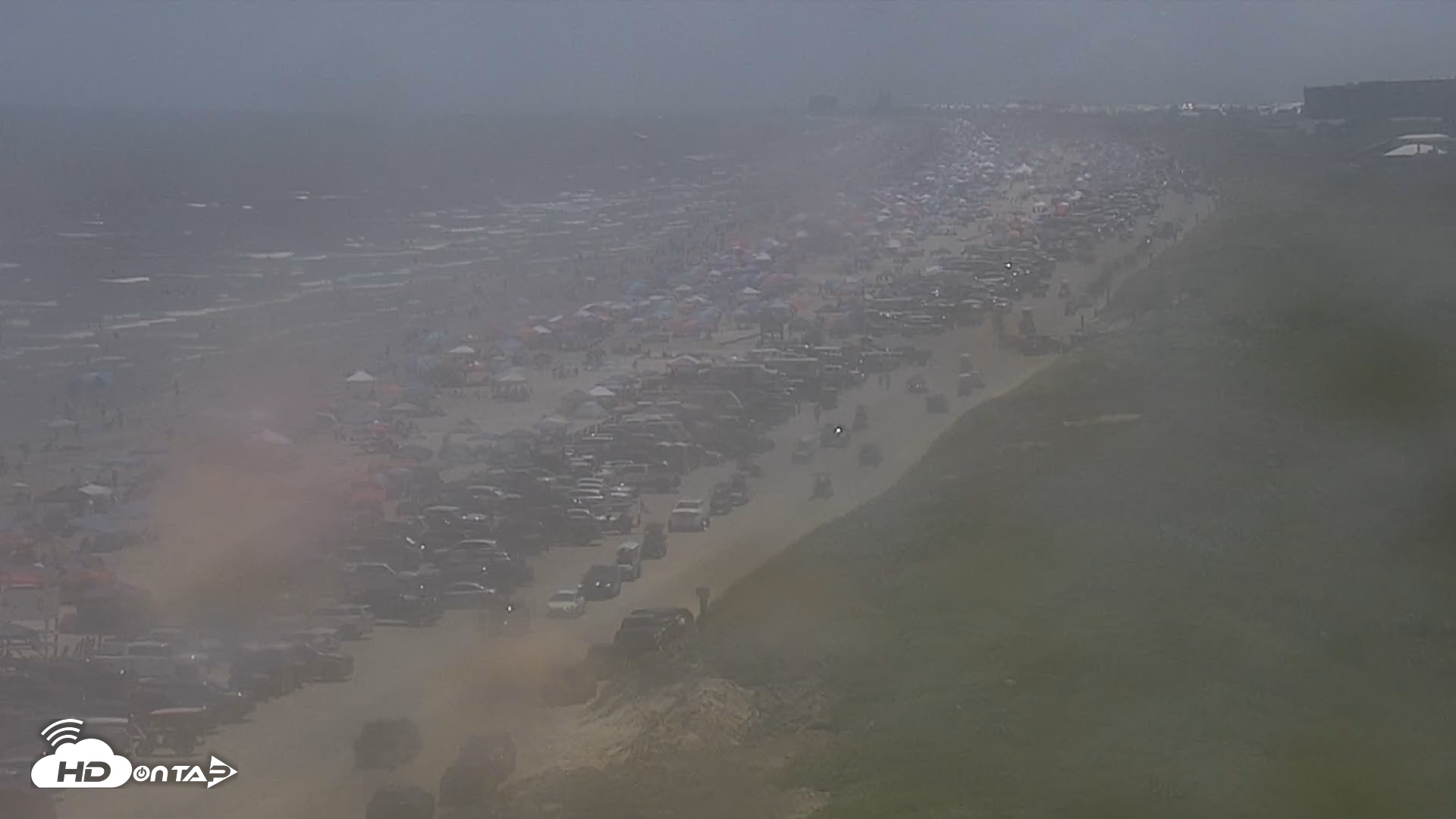 Snapshot of The Dunes - Port Aransas Live Beach Cam taken Jul 4, 2026, 2:25pm CDT
