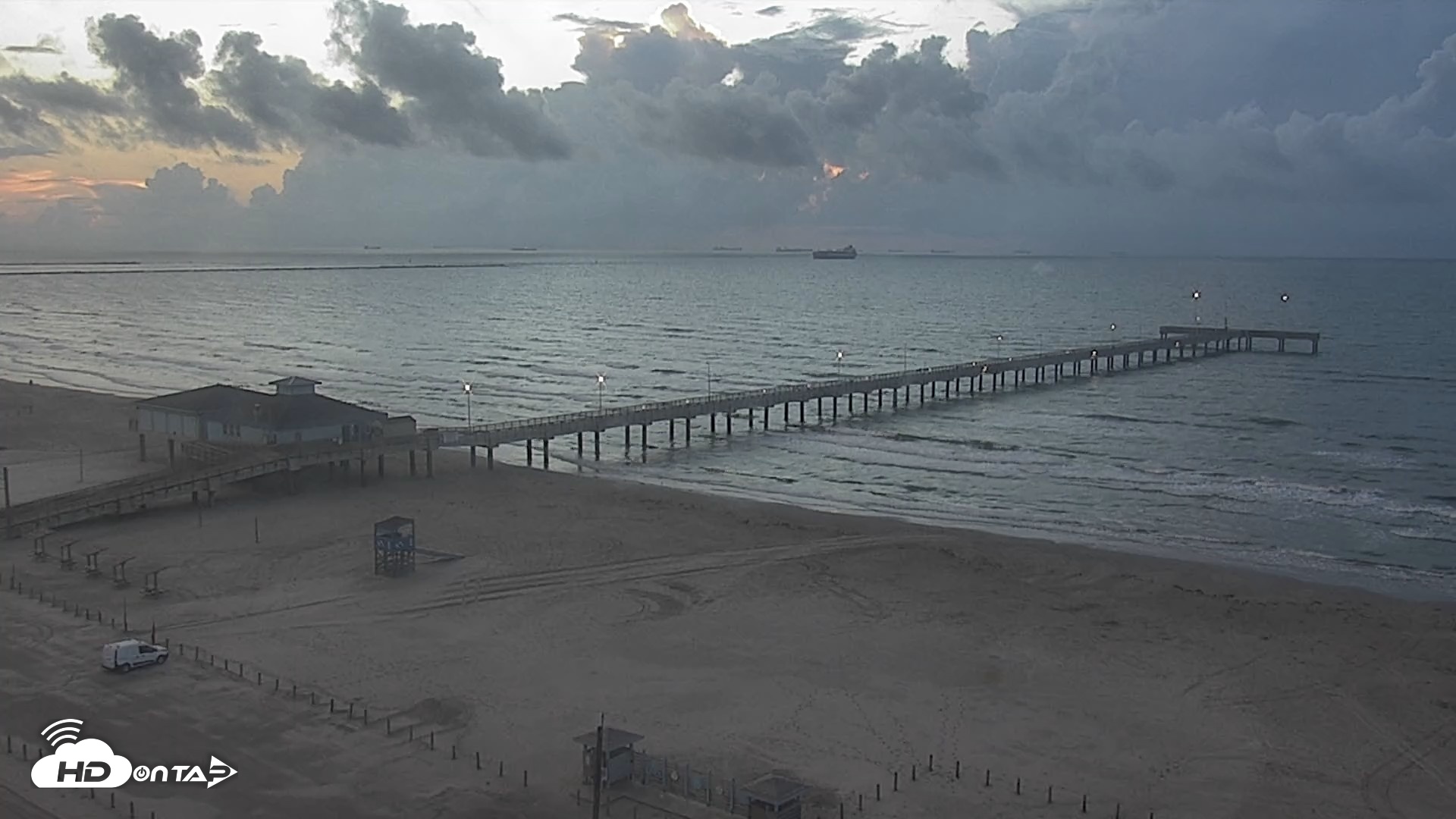 Snapshot of The Dunes - Port Aransas Live Beach Cam taken Sep 9, 2026, 7:12am CDT